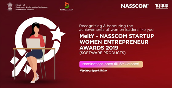MeitY – NASSCOM Startup Women Entrepreneur Award 2019 (Software Products)